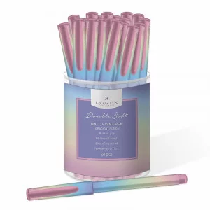 Ручка маслян. LOREX GRADIENT FUSION Double Soft синий 0,7 мм дизайн кругл. корп. ultra-soft touch грип игольчатый наконечник 239714