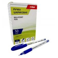 Ручка шариковая INTELLIGENT DF-14 син 1,0мм, трехгранный прозрачный корпус, с резиновым грипом 331110