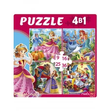 Пазлы 4в1 \'Любимые принцессы\' 9*16*25*36 элементов П-6768