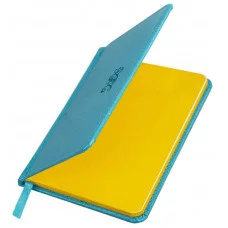 Еженедельник датированный 2026, МАЛЫЙ ФОРМАТ 95х155 мм, А6, BRAUBERG "Rainbow", под кожу, бирюза, 117189