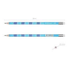 Чернографитный карандаш ErichKrause 2x2, круглый, с ластиком, HB  45619