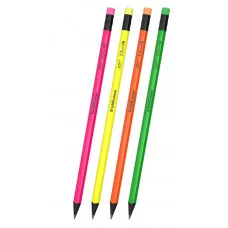 Чернографитный карандаш пластиковый ErichKrause JOY® Neon, круглый, с ластиком, HB  43582