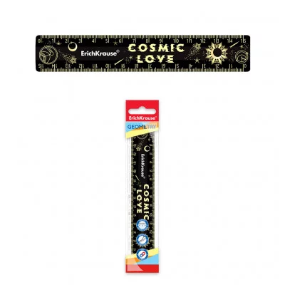 Линейка пластиковая ErichKrause® Magic Sky, 15см, во флоупаке (stars) 55425