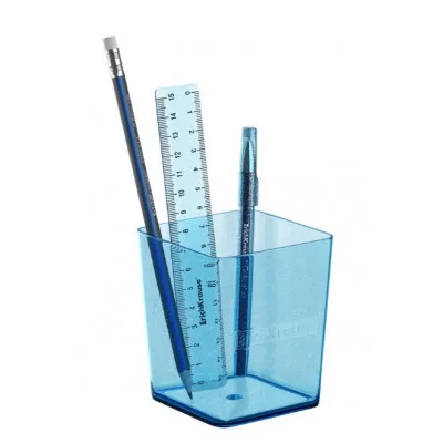 Набор настольный пластиковый ErichKrause Base Glitter голубой 55723