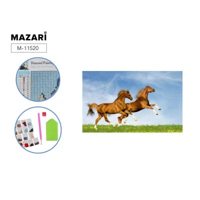 Алмазная мозаика КОНИ, холст 25х30 см (размер выкладки 20х25 см), ОПП-упаковка M-11520