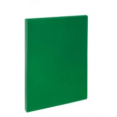 Папка на 2 кольцах СТАММ А4, 25мм, 500мкм, пластик, зеленая 343107