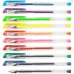 Набор ручек гел. 10цв. "Darvish" флюор. корпус прозрачный  упаковка на кнопке DV-118-10