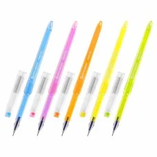 Ручка гелевая BRAUBERG DIAMOND PASTEL, СИНЯЯ, корпус ассорти, игольчатый узел 0,5 мм, линия письма 0,25 мм, 144133