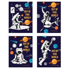 БЛОКНОТ А6 40л. на гребне РАЗВЛЕЧЕНИЯ КОСМОНАВТА Б40-1420 ассорти, клетка