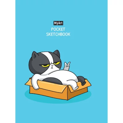 MyArt. Pocket СКЕТЧБУК. КОТ (синий) 467-0-159-10795-8