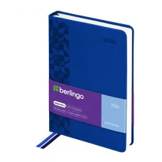 Ежедневник датированный 2026г., А5, 184л., кожзам, Berlingo "Vivella Prestige", синий 381844