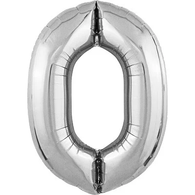 Шар Agura Slim серебро цифра 0 (40\'\'/102 см) 754603