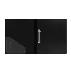 Папка на 2 кольцах СТАММ "Стандарт" А4, 25мм, 700мкм, пластик, черная 355280