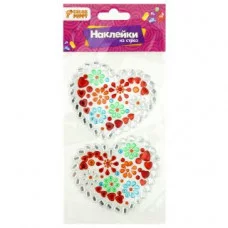 Наклейки из страз "Сердца", 9,5*15,5см 95400