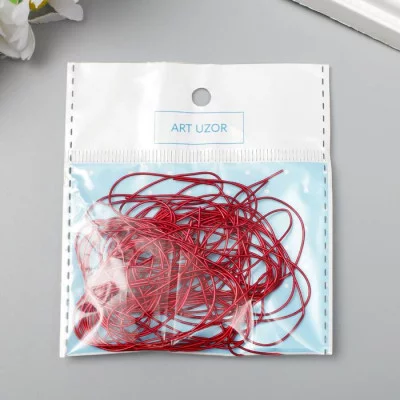 Канитель мягкая, гладкая 0.5 мм глянцевая, бургундский 5 гр 6708989