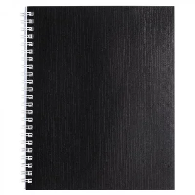 Тетрадь 96л клетка/гребень бумвинил "Metallic" черный HATBER 96Т5бвВ1гр 225331