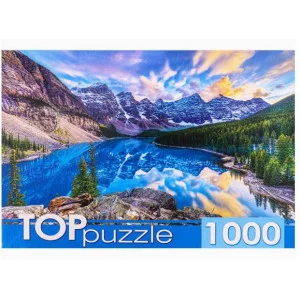 TOPpuzzle. ПАЗЛЫ 1000 элементов. ГИТП1000-4135 Канада. Рассвет над озером Морейн