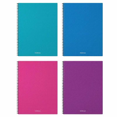 Тетрадь общая с пластиковой обложкой на спирали ErichKrause Glance Vivid, ассорти, А4, 80 листов, клетка 53145