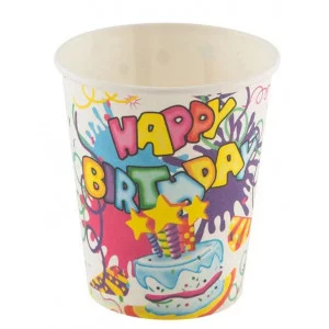Набор бумажных стаканов Happy birthday 6шт 250мл 3609