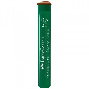 Грифели для механических карандашей Faber-Castell "Polymer", 12шт., 0,5мм, 2H 286024