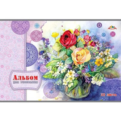 Альбом 32л цв мел обл Букет с розами С0226-55 Аль3448