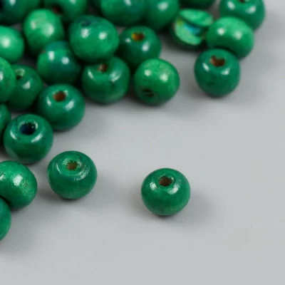 Бусины для творчества дерево "Зелёные" d=0,8 см набор 20 гр   9888417