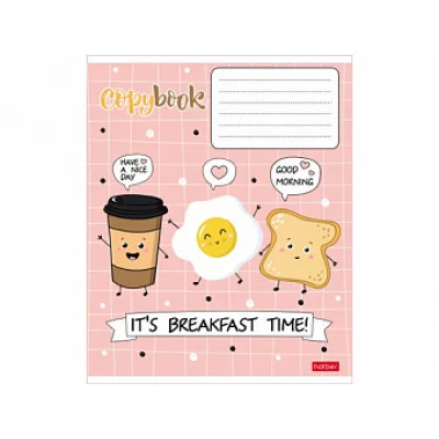 Тетрадь 24л А5ф клетка на скобе скругл.углы серия  -Пришла еда- 068344 ТК2688