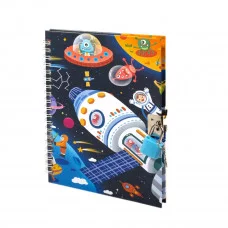 Подарочный блокнот 13,0 см * 18,0 гребень, Alingar, ламинация, тиснение, замочек, 50 л. линия, Пришельцы AL10102/4