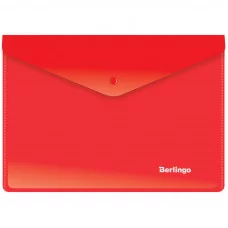 Папка-конверт на кнопке A5, 180мкм, красная BERLINGO* 192623