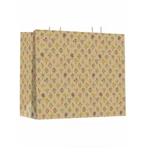 Пакет подарочный из крафт-бумаги 27,5х27,5х12 см (craft M) Нежные цветы, 150 г ПКП-8006
