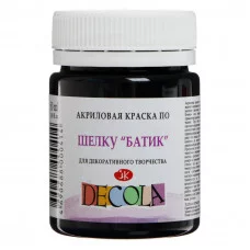 Краска по шелку "Батик" акрил 50мл банка ЗХК "Декола" Черная 4428810 3245617