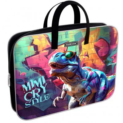 Папка текстильная на молнии ErichKrause с ручками Dino Art, A4+ 62914