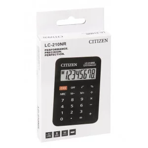 Калькулятор карманный Citizen LC-210NR, 8 разрядов, питание от батарейки, 64*98*12мм, черный 268471