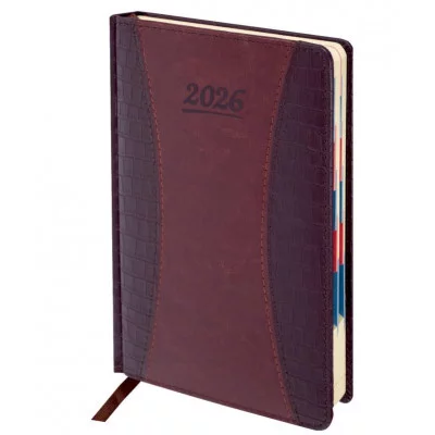 Ежедневник датированный 2026 А5 148х218 мм, GALANT "CombiContract", под кожу, коричневый, 117487