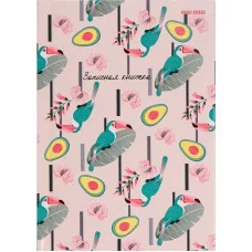 ЗАПИСНАЯ КНИЖКА А6 48л. ПАТТЕРН С ТУКАНАМИ 48-6160 7БЦ, ПП-00188818