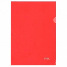 Папка-уголок СТАММ А4, 180мкм, пластик, прозрачная, красная 356787