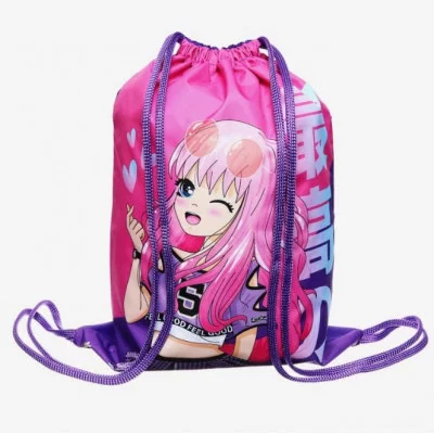 МО-26-1с-2р Аниме девочка - мешок для обуви 1 отделение с карманом, ручка, светоотражающая лента, 37 МО-26-1с-2р