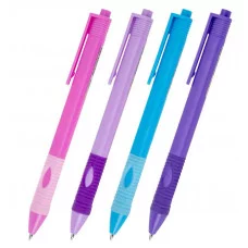 Ручка шариковая автоматическая эргономичная с грипом STAFF "Profit 500 PASTEL COLOR", СИНЯЯ, узел 0,7 мм, линия письма 0,35 мм, 144492