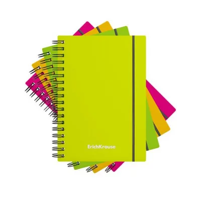 Блокнот А6 80л клетка/спираль пластик Neon резинка ERICH KRAUSE 50648 223130