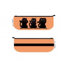 Пенал-косметичка на молнии (70х210) 1-секция. Ткань, полноцветная печать. Резинка - крепление на обложку. Инд.уп. OPP День кота ПМ0192
