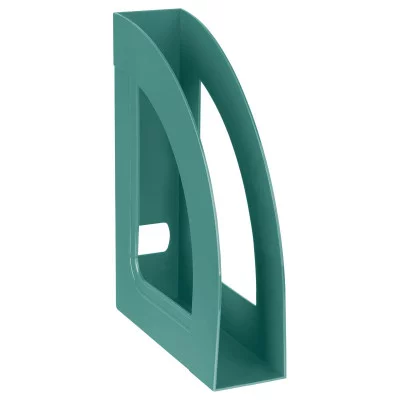 Лоток для бумаг вертикальный СТАММ "Респект", темно-зеленый, ширина 70мм 370896