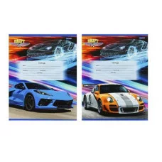 Тетрадь КЛЕТКА 12 л. СТРЕМИТЕЛЬНЫЕ АВТОМОБИЛИ - 1 (12-4330) цвет.мелов.обл.об 12-4330