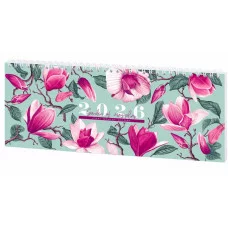 Планинг датированный 2026 285х112 мм, STAFF, гребень, картонная обложка, 64 л., "Сад магнолий", 117365