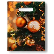 Пакет с прорубной ручкой НГ 18006 Серпантин и шарики 30*23 (ТИКО)