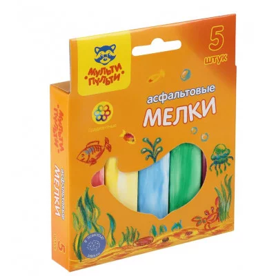 Мелки градиентные для асфальта Мульти-Пульти, 5шт., 5цв., картонная коробка, европодвес 351948
