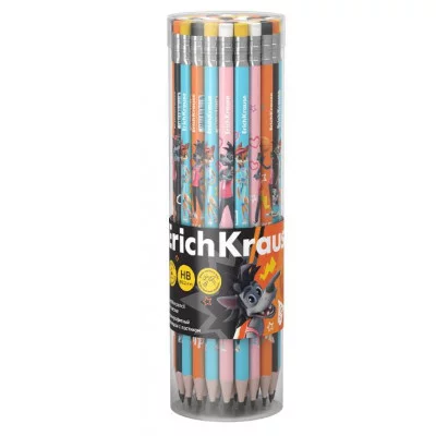 Чернографитный карандаш ErichKrause Ну, Погоди! Каникулы, трехгранный, с ластиком, HB 62637