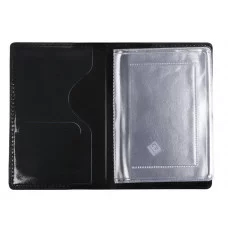 Обложка для автодокументов OfficeSpace "Denim", экокожа, антрацит 358400