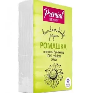 Платочки бумажные 61200 PREMIAL трехслойные "Ромашка"