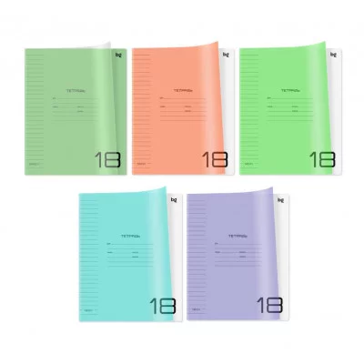 Тетрадь 18л., линия BG "UniTone. MIX", пластиковая обложка 379147