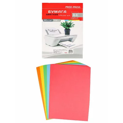 Бумага цветная INTENSIVE MIX Б-5747 А4 80 г/м2. 100л.